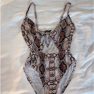 NastyGal Snake Print Bodysuit
